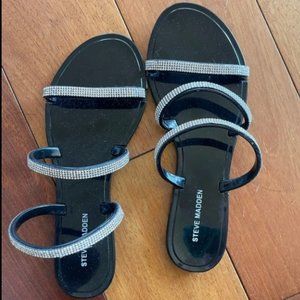Steve Madden rhinestone sandals - black.  Size 7.  Never worn
